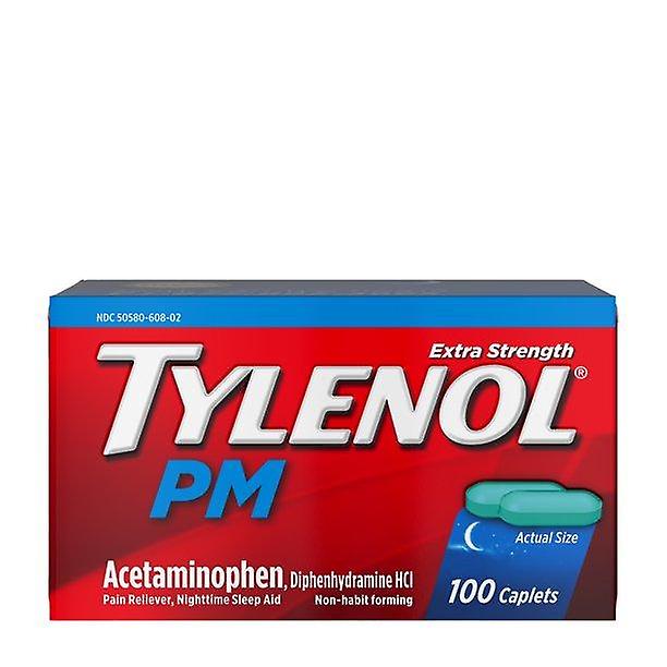 Tylenol Pm Extra Strength Painkiller & Sleep Aid Tablets 100